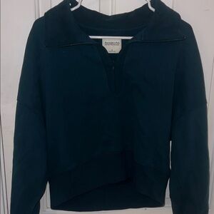 Abercrombie & Fitch Dark Navy Quarter-Zip Pullover Hoodie